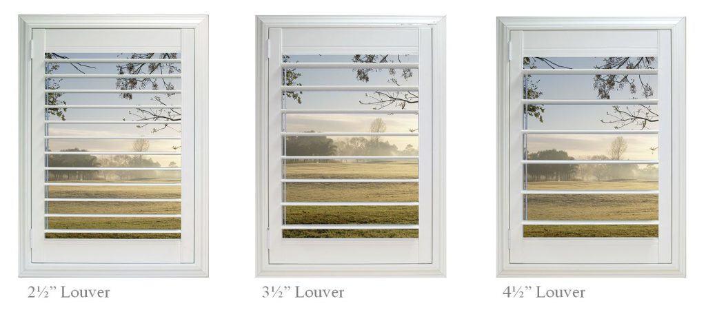 Louver Sizes of plantation shutters interior